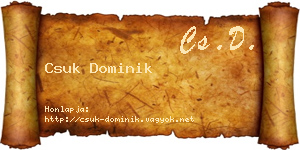 Csuk Dominik névjegykártya